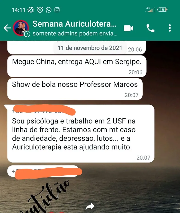 Depoimento compartilhado por aluno da Academia Auricular