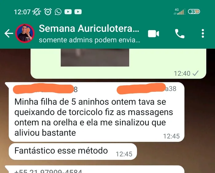 Depoimento compartilhado por aluno da Academia Auricular